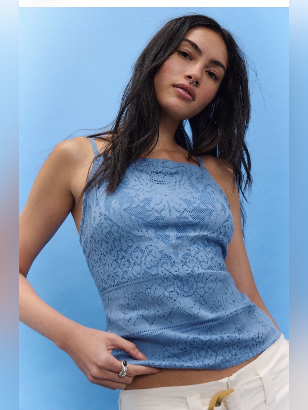 Free People My Love Tank in Blissful Blue